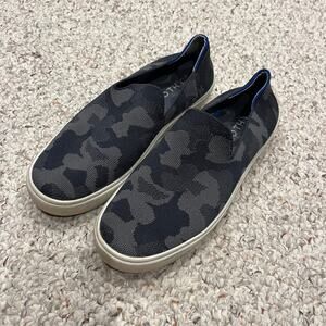 Rothys The Original Slip On Sneaker Women's Sz 10 Camo Gray Black Casual Comfort